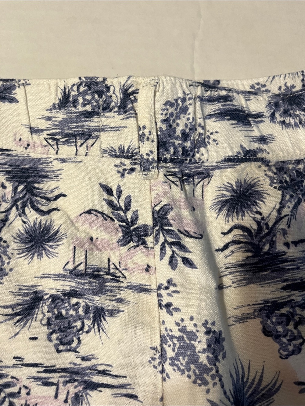 Abercrombie & Fitch Tropical Print High-Waist Bermuda Shorts - Navy White NWT L - Picture 12 of 12